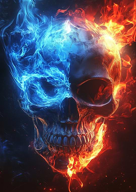 Fire and Ice Skull