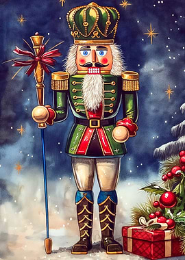 Christmas Nutcracker Watercolor