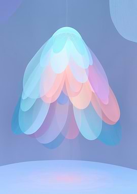 Abstract Pastel Hanging Sculpture