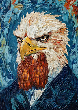 Eagle Portrait in Blue
