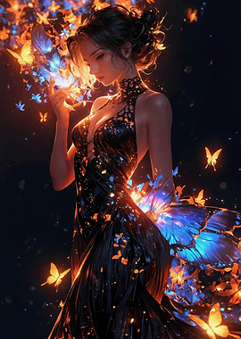 Woman with Butterfly Wings