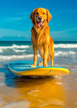 Golden Retriever Surfing