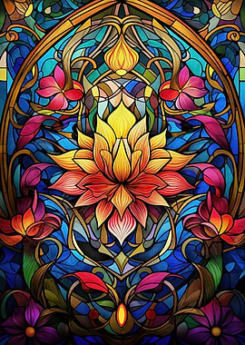 Stained Glass Floral Design