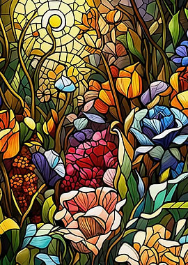 Stained Glass Floral