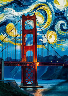 Golden Gate Bridge Starry