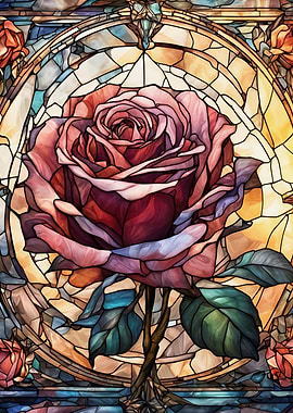 Stained Glass Rose