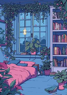 Cozy Bedroom with Plants