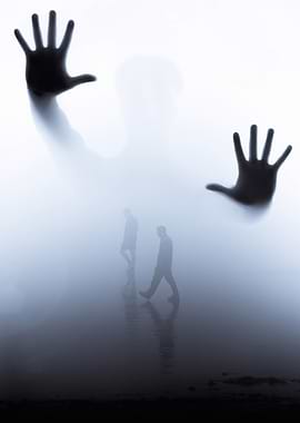 Strange Ghostly Figure in Melancholy Fog