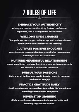 7 Rules of Life Poster