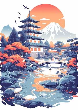 Japanese Temple Landscape