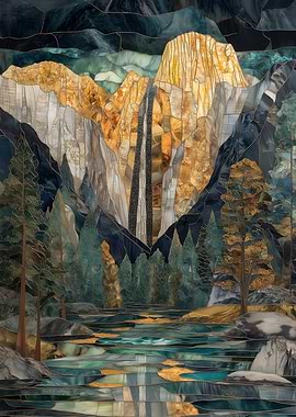 Mosaic Yosemite Landscape