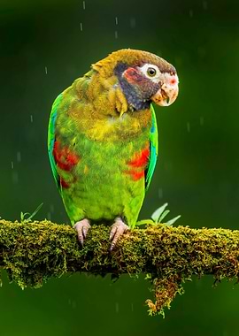 Green Parrot on Branch