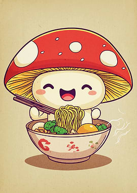 Mushroom Eating Ramen