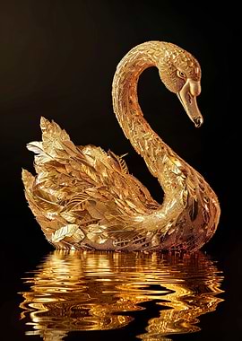 Golden Swan Sculpture