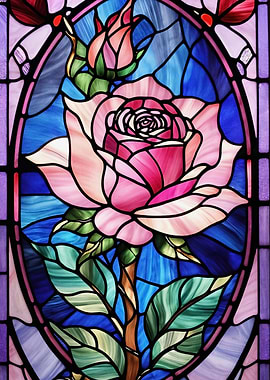 Stained Glass Rose