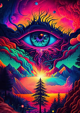 Psychedelic Eye Landscape