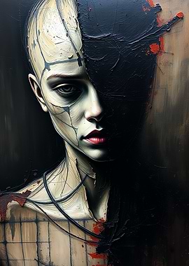 Abstract Woman Torn Skin Portrait