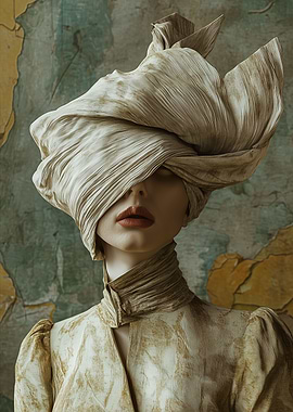 Woman in Abstract Headwear