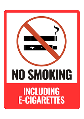 No Smoking including e-cigarettes Sign