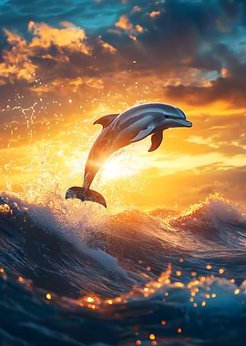 Dolphin Sunset Leap