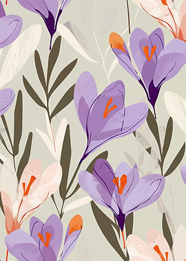 Purple Crocus Flowers