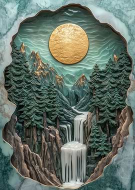 Carved Waterfall Kintsugi