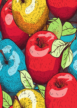 Colorful Apples Illustration
