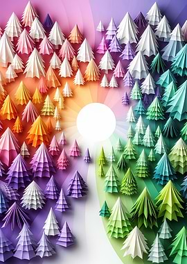 Rainbow Paper Forest