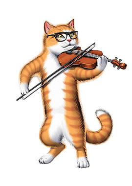 Cat Playing Violin