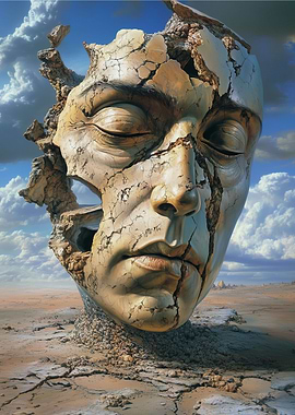 Cracked Stone Face