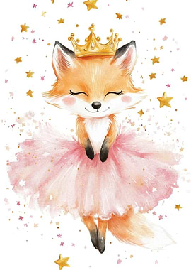 Fox Princess Watercolor