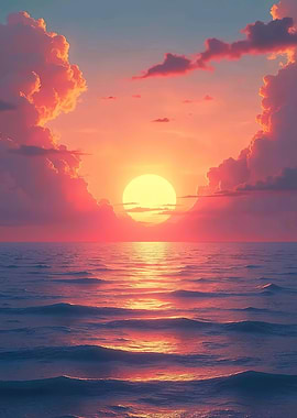 Sunset Over Ocean