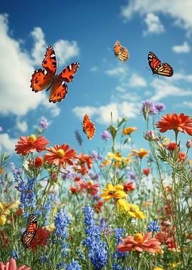 Butterflies in a Wildflower Meadow
