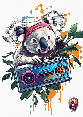 Koala with Boombox