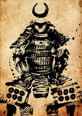 Samurai Warrior Ink Illustration
