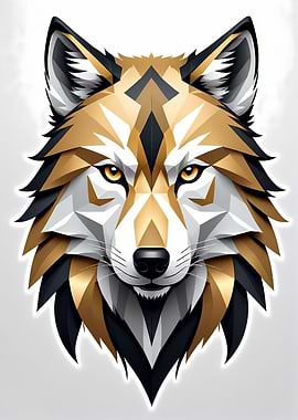Geometric Wolf Portrait