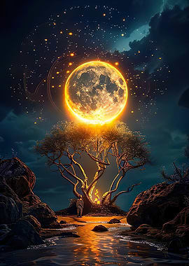 Mystical Moonlit Shore