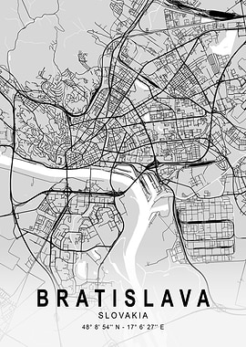 Bratislava Light City Map