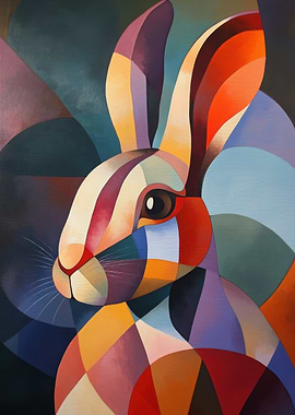 Geometric Rabbit Painting