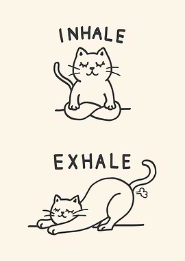 Cat Yoga Inhale Exhale