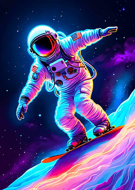 Astronaut Snowboarding
