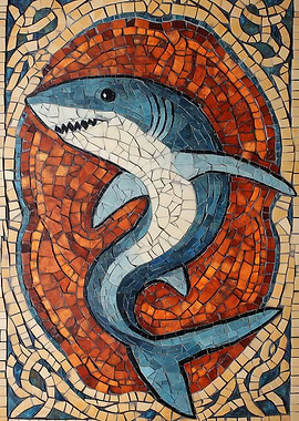 Shark Mosaic Art
