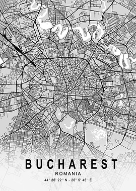 Bucharest Light City Map