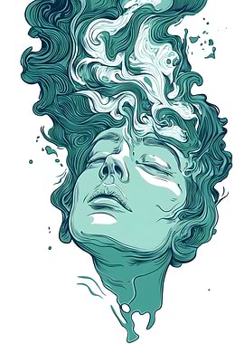 Abstract Face in Smoke