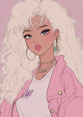 Anime Girl with White Hair