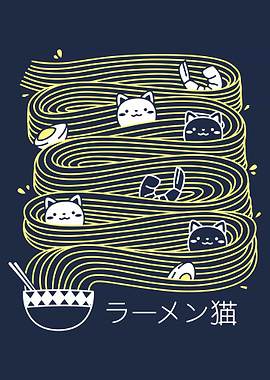 Cats in Ramen Noodles