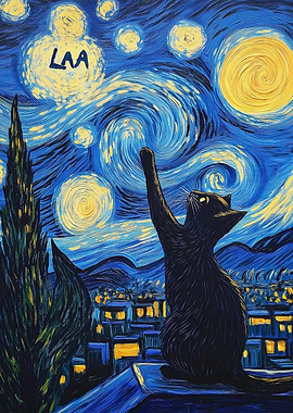 Starry Night Cat