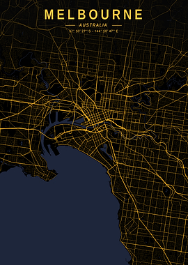 Melbourne Golden City Map