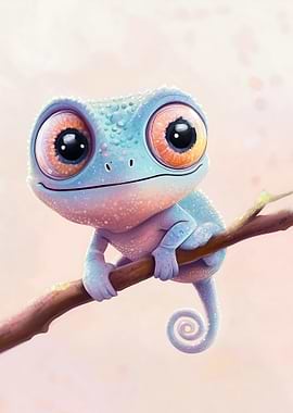 Cute Cartoon Chameleon