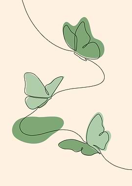 One Line Butterfly Art